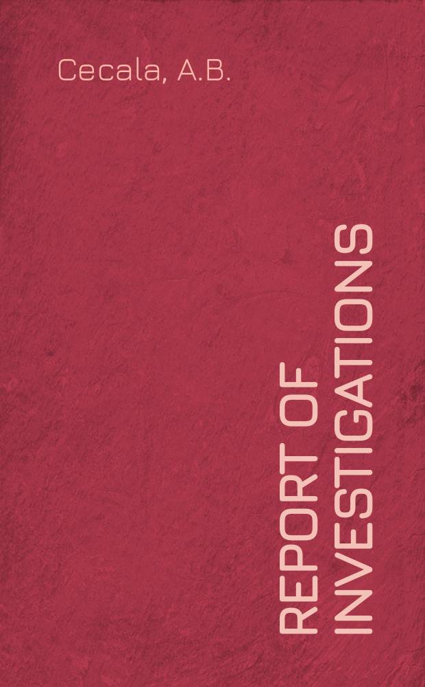 Report of investigations : Simulations of methane ...