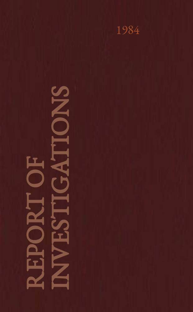 Report of investigations : Evaluation of the safety of one-hour ...