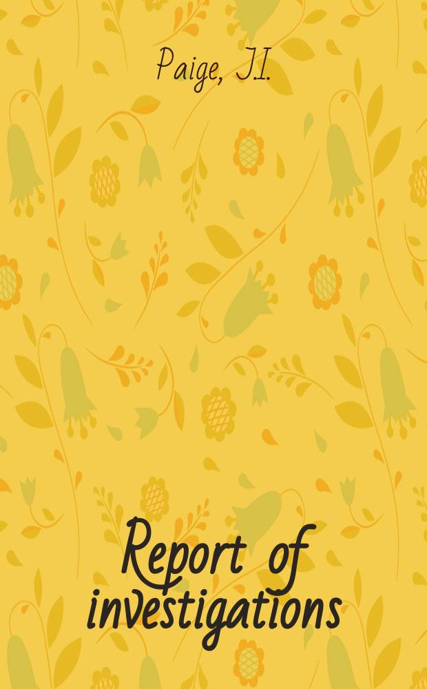 Report of investigations : Ti-6Al-4V alloy castings prepared in zircon sand ...