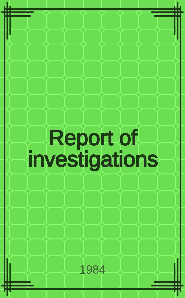 Report of investigations : Effect of clay stabilizers on permeability ...