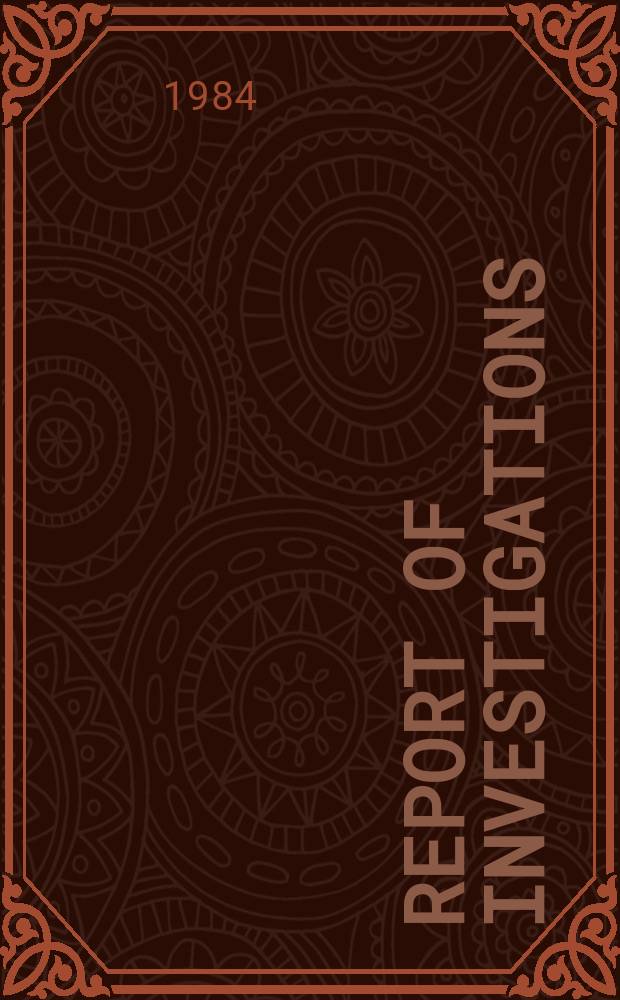 Report of investigations : A strong acid-weak ...