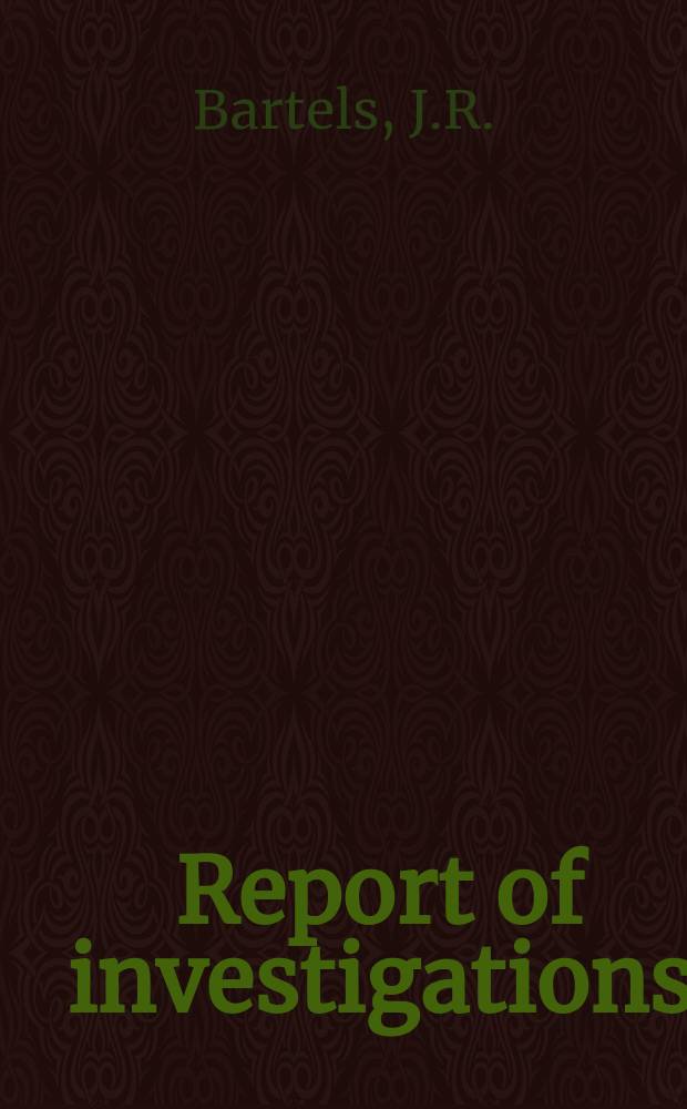 Report of investigations : Comparative laboratory evaluation ...