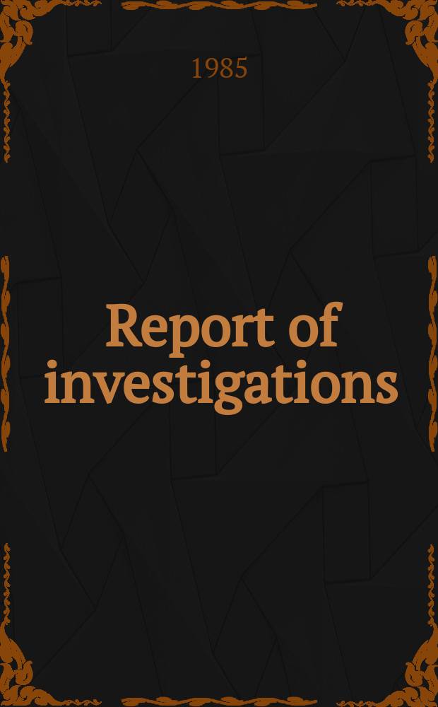 Report of investigations : Assessment of phosphogypsum as a constituent ...