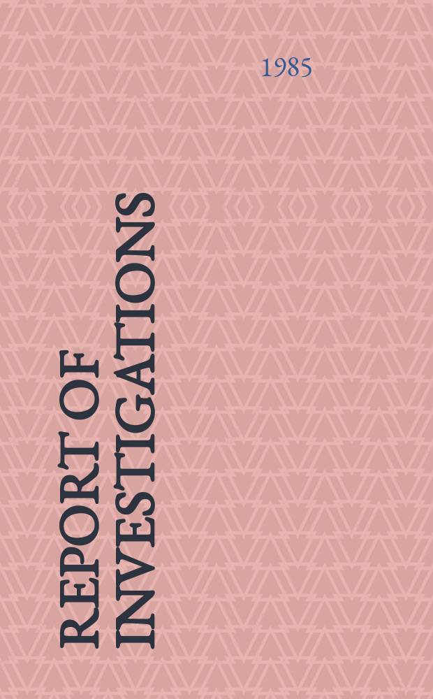 Report of investigations : Determination of alpha quartz particle ...