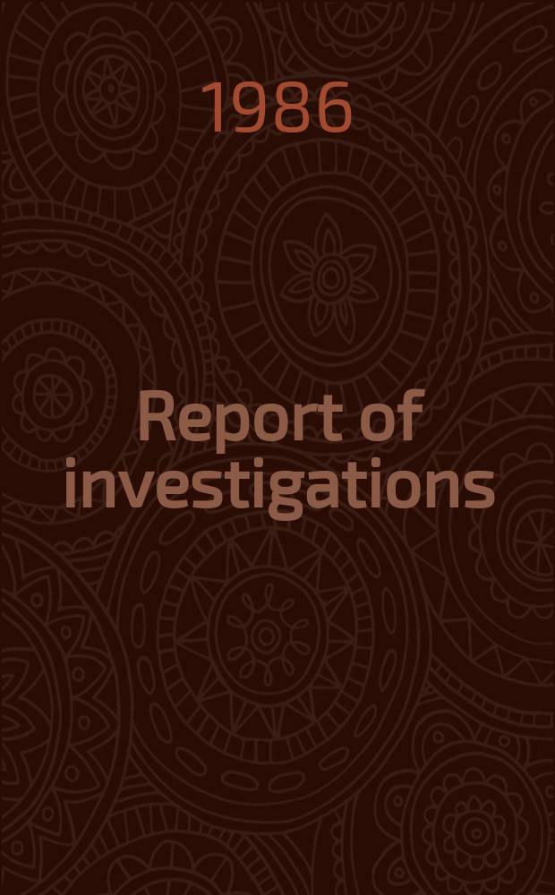 Report of investigations : Solubility of anhydrous AlCl₃ in TiCl₄ ...