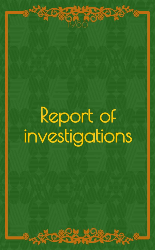 Report of investigations : Experimental nickel-cobalt ...
