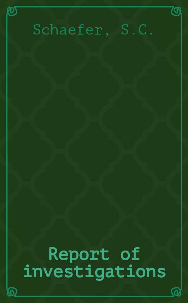 Report of investigations : Electrochemical determination of thermodynamic properties of NiCr₂O₄ ...