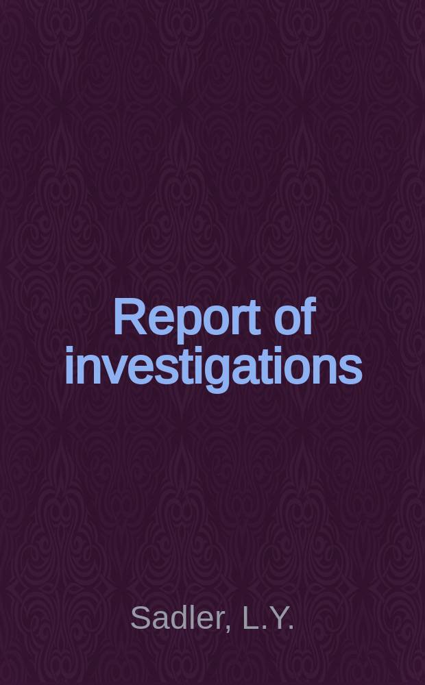 Report of investigations : Steam-induced volatilization ...