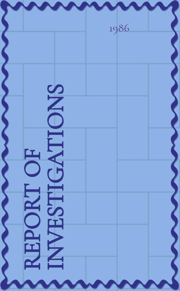 Report of investigations : Oxidative thermal ...