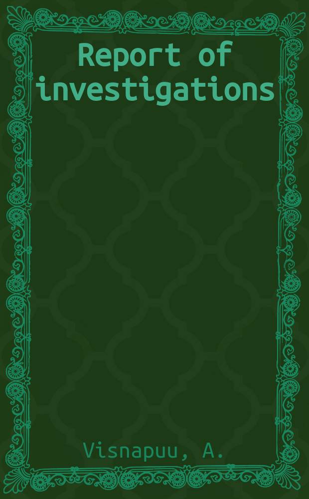 Report of investigations : Damping properties of selected steels