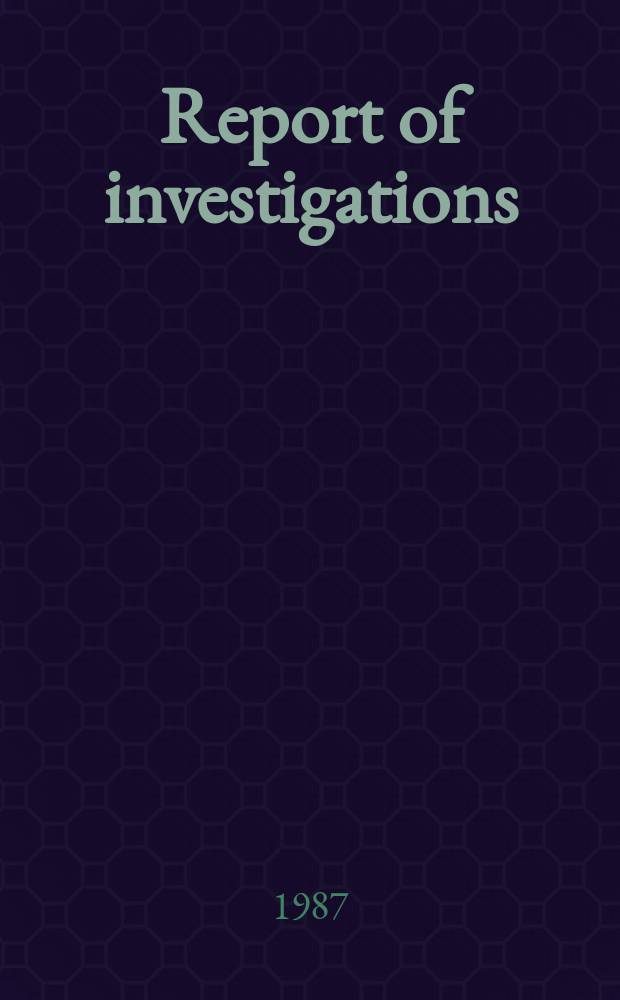 Report of investigations : Stemming ejection and burden movements from ...