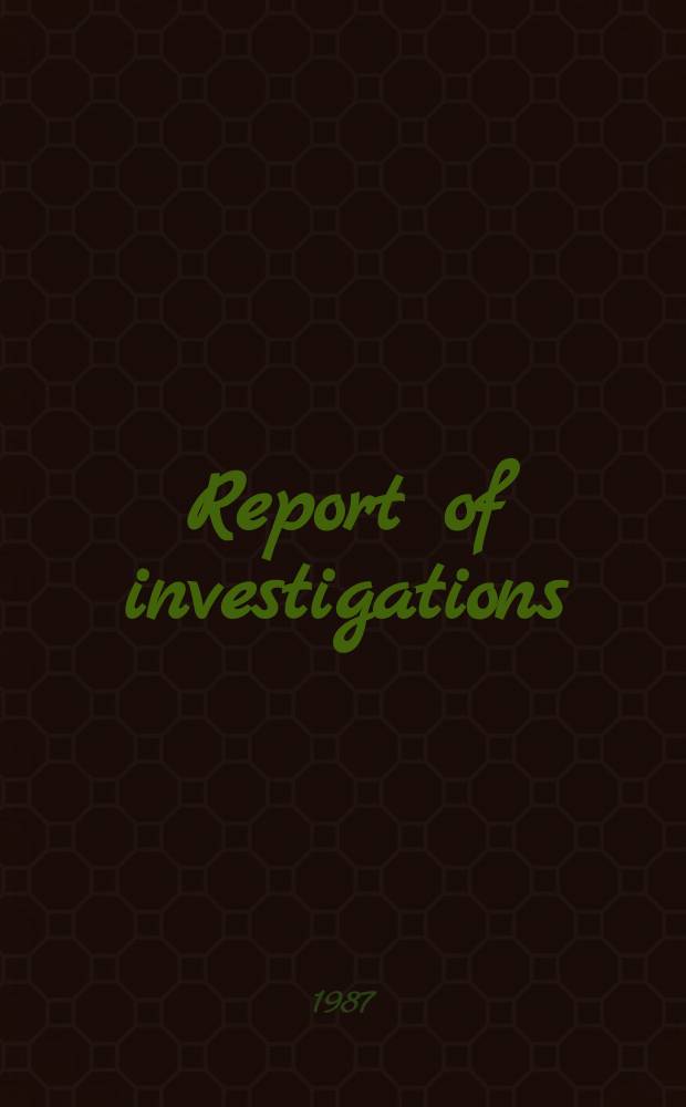 Report of investigations : Effects of barium-based additive on ...