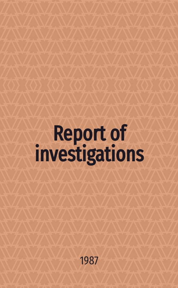 Report of investigations : Shield-loading studies at an eastern ...