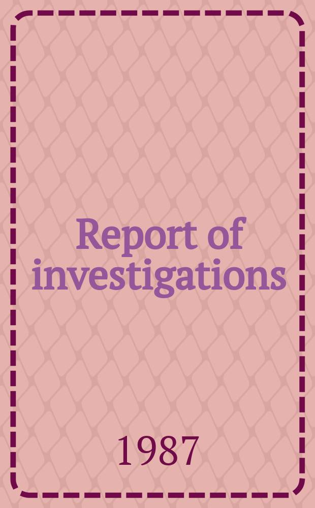 Report of investigations : The character of five selected LANDSAT ...