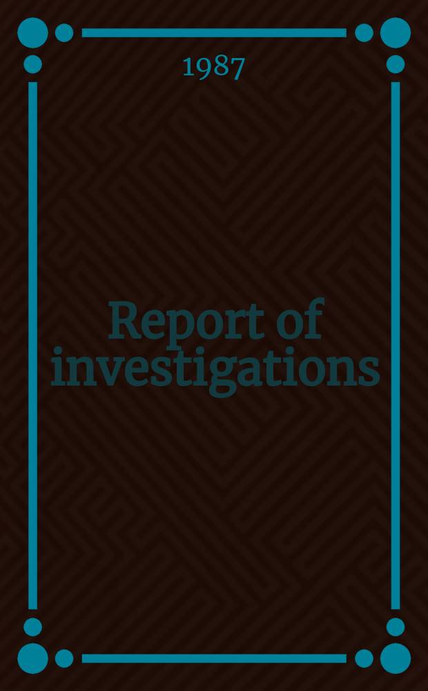 Report of investigations : Time dependent behavior of coal ...