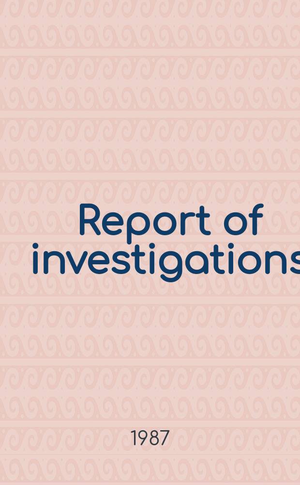 Report of investigations : Coreduction of TiCl₄, AlCl₃ and VCl₄ ...
