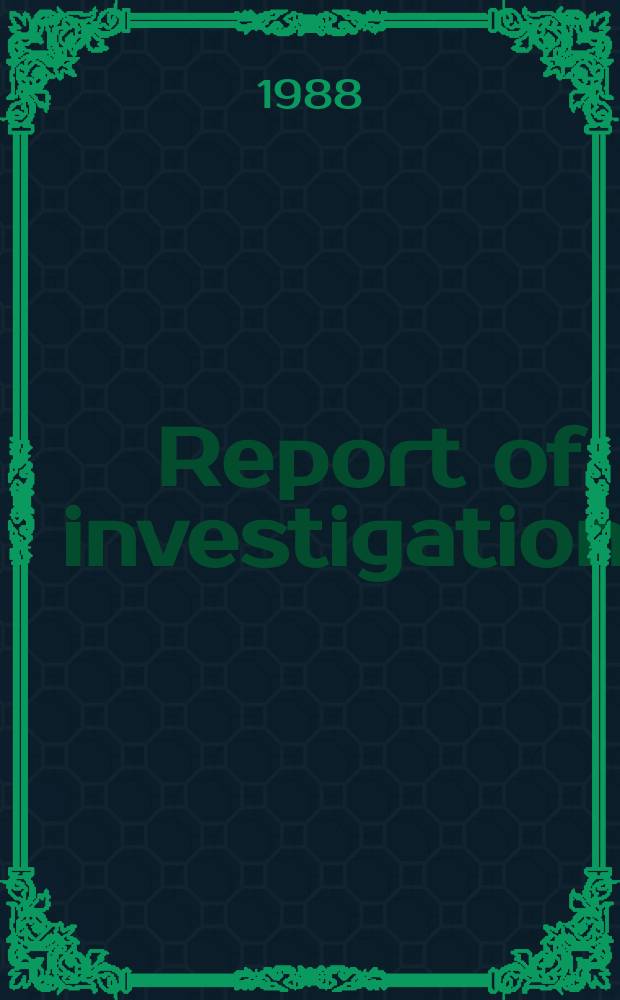Report of investigations : In situ horizontal stress ...