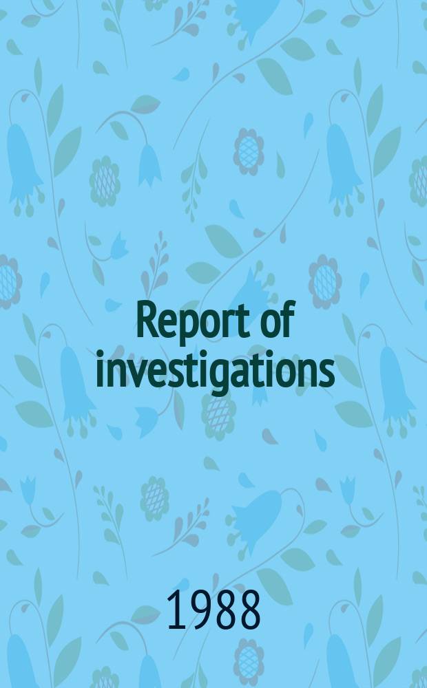 Report of investigations : Leaching of domestic manganese ...