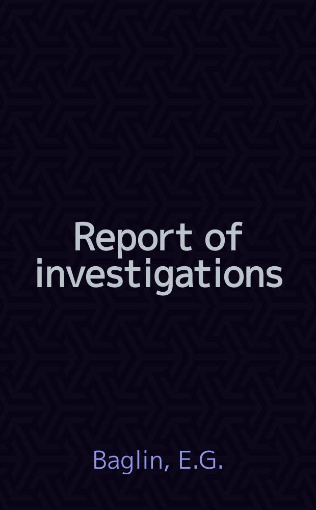 Report of investigations : Electrodewatering of Bayer ...