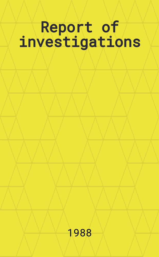 Report of investigations : Preparation of ammonium ...