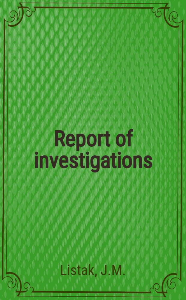 Report of investigations : Effects of various longwall chain pillar ...