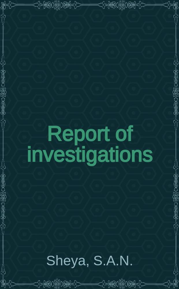 Report of investigations : Selective electrowinning of mercury ...