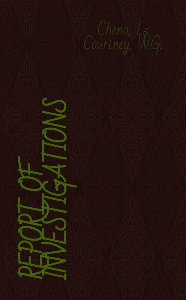 Report of investigations : Control of airborne ...