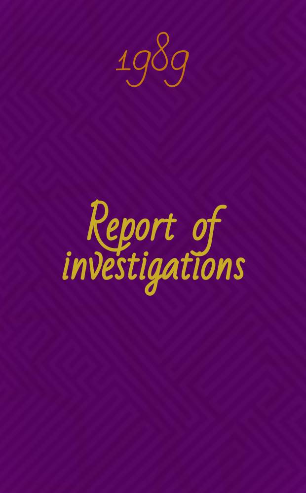 Report of investigations : Structural uses and placement ...