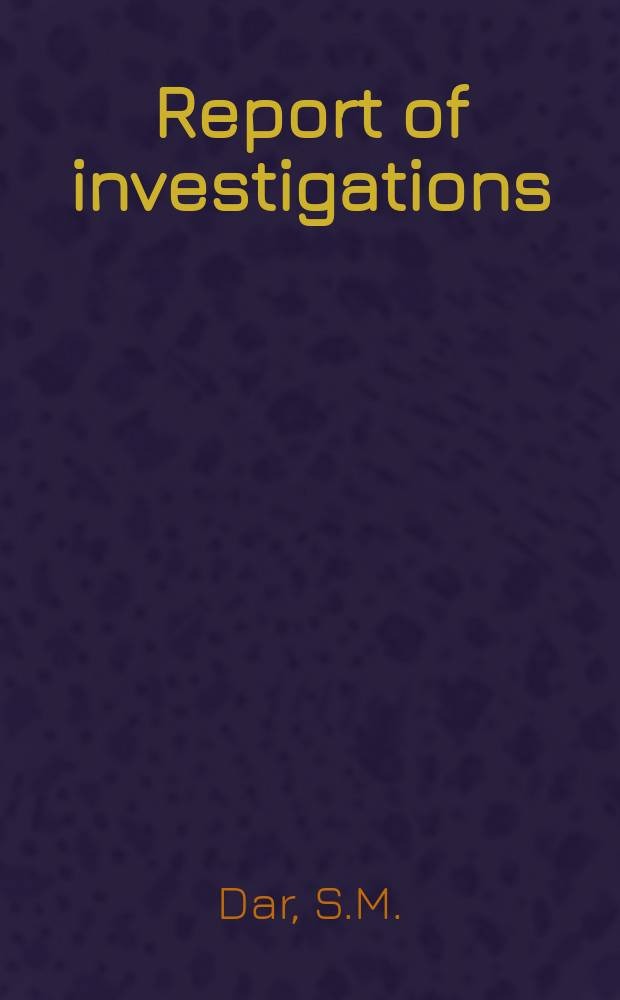 Report of investigations : Physical and computer ...