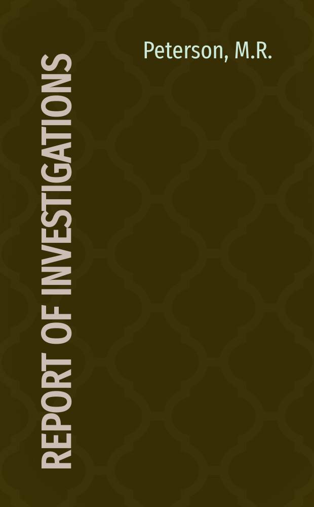 Report of investigations : Column flotation of multiple products ...