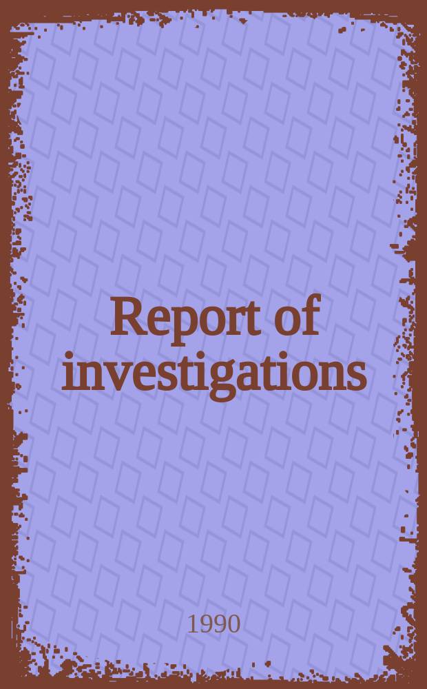 Report of investigations : Sealed flash test ...