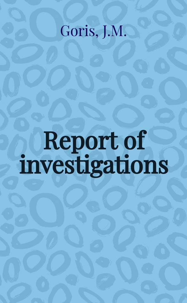 Report of investigations : Laboratory evaluation of cable bolt ...
