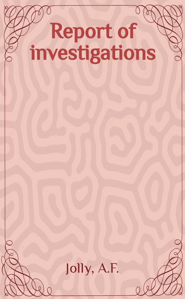 Report of investigations : Leaching sulfidation ...