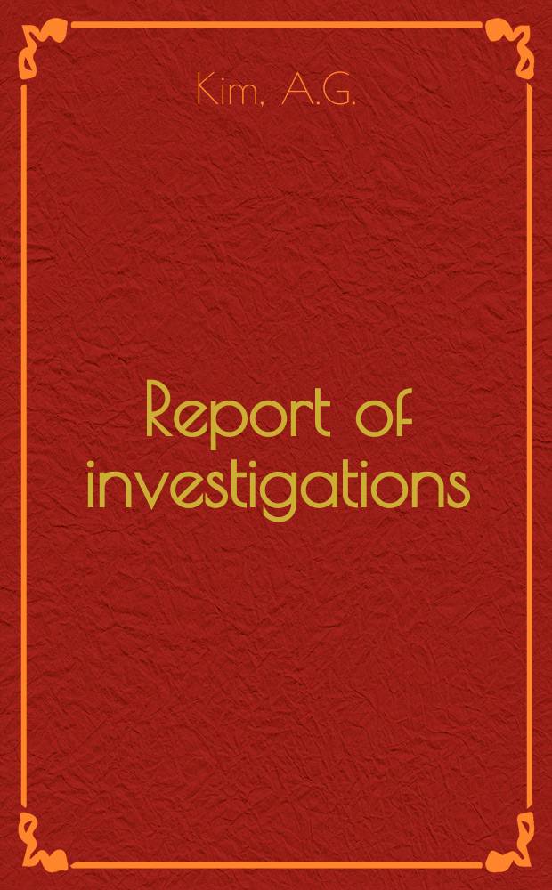 Report of investigations : Laboratory determination of signature criteria for locating ...