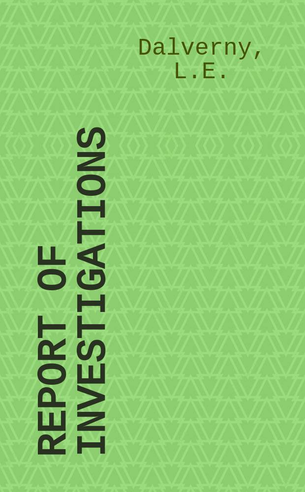 Report of investigations : Mine fire diagnostics and implementation