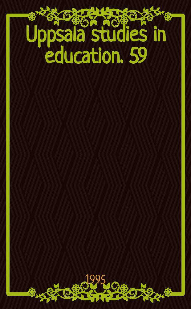Uppsala studies in education. 59 : Från utbildningsplanering till kursplaner