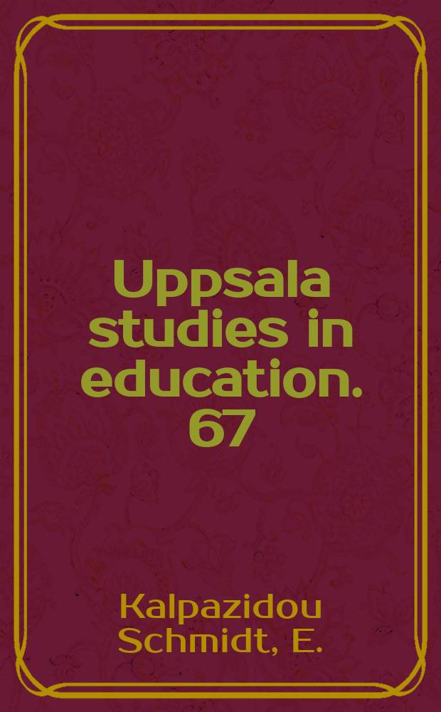 Uppsala studies in education. 67 : Forskningsmiljöer i ett nordiskt ...
