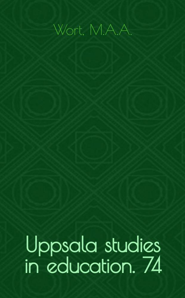 Uppsala studies in education. 74 : Distance education and the training of primary school ...