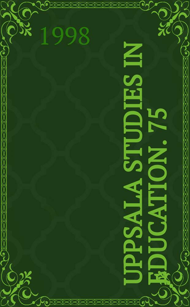 Uppsala studies in education. 75 : Disciplinering via frihet