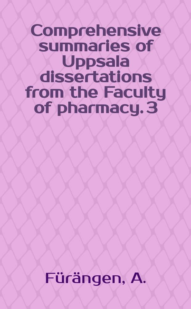 Comprehensive summaries of Uppsala dissertations from the Faculty of pharmacy. 3 : Extractive alkylation of carboxylic ...
