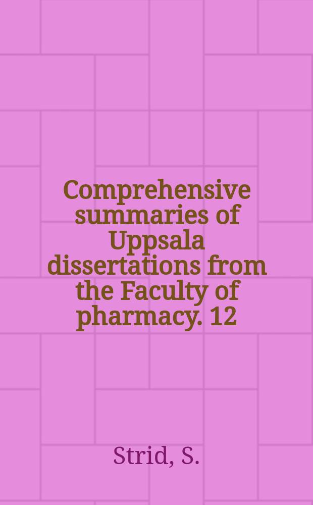 Comprehensive summaries of Uppsala dissertations from the Faculty of pharmacy. 12 : Inhibitor of viral RNA synthesis ...