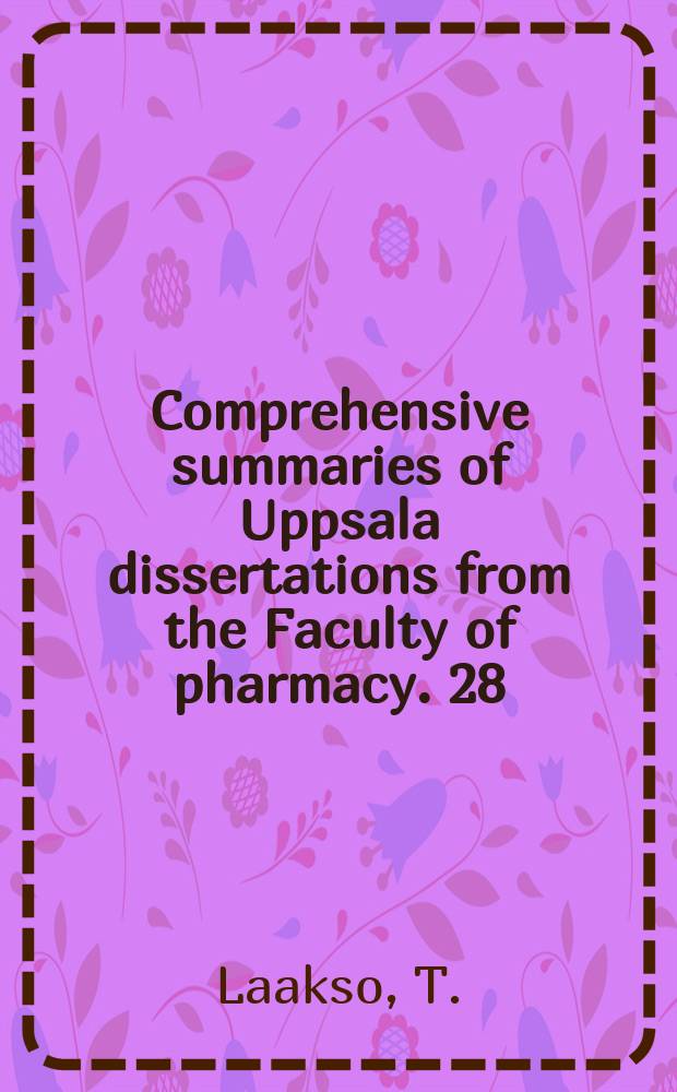 Comprehensive summaries of Uppsala dissertations from the Faculty of pharmacy. 28 : Preparation and properties of polyacryl starch ...