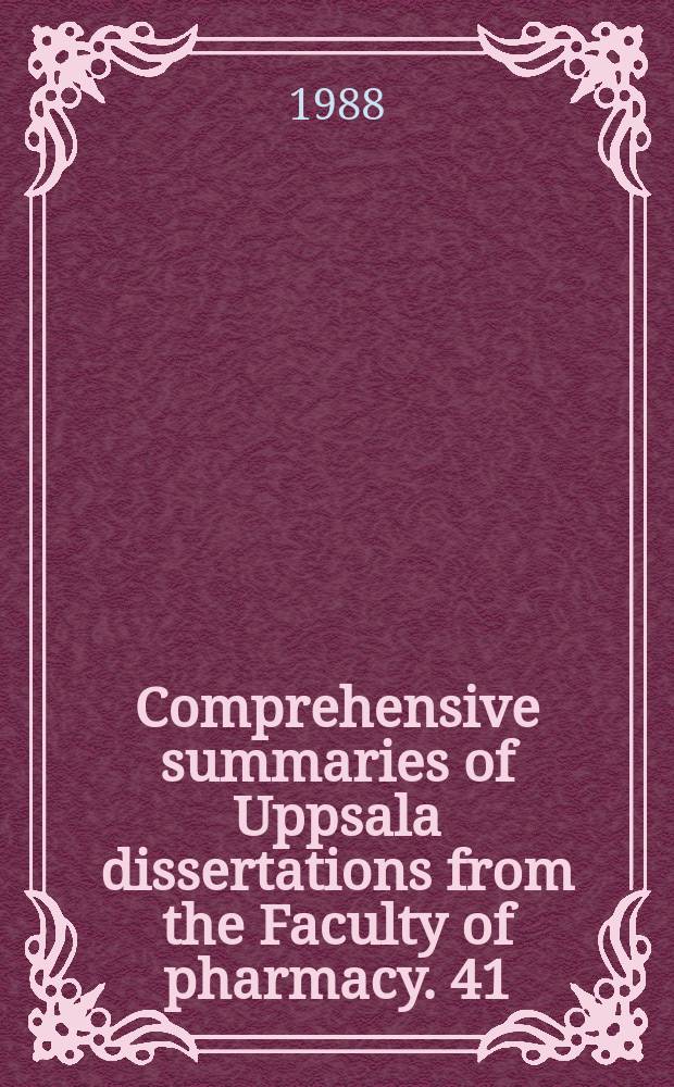 Comprehensive summaries of Uppsala dissertations from the Faculty of pharmacy. 41 : Studies of ion- pair and complex equilibria in analytical