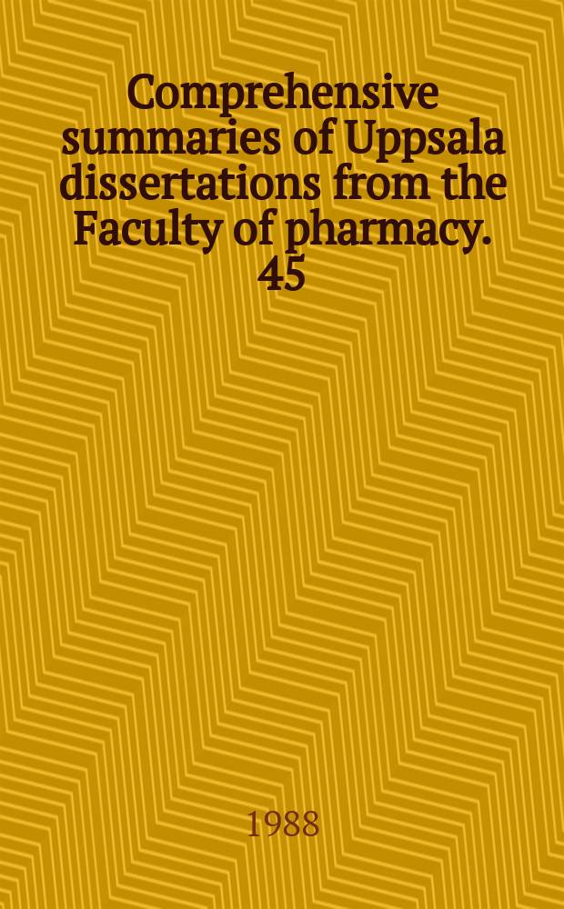 Comprehensive summaries of Uppsala dissertations from the Faculty of pharmacy. 45 : Studies on the fate and biological effects of ...