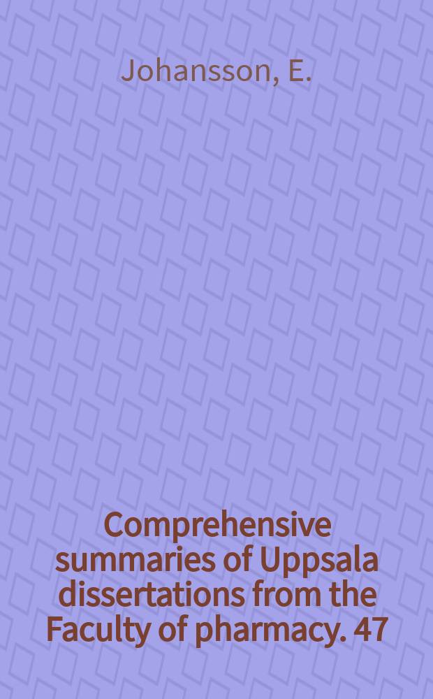 Comprehensive summaries of Uppsala dissertations from the Faculty of pharmacy. 47 : Pharmacokinetic studies on cannadinoids ...