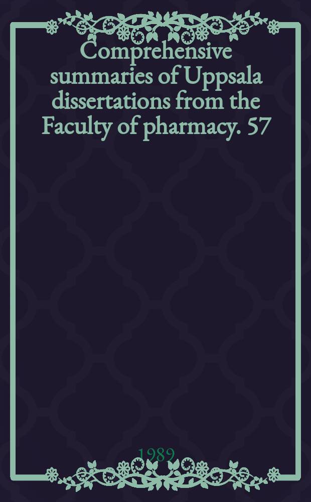 Comprehensive summaries of Uppsala dissertations from the Faculty of pharmacy. 57 : Potential time dependencies in the pharmacokinetics ...