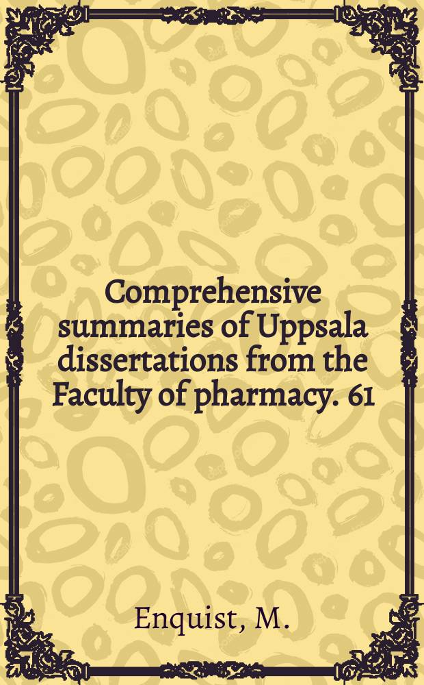 Comprehensive summaries of Uppsala dissertations from the Faculty of pharmacy. 61 : Direct resolution of racemic drugs on a chiral α₁-acid ...