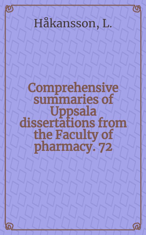 Comprehensive summaries of Uppsala dissertations from the Faculty of pharmacy. 72 : Modulation of acetylcholine release ...