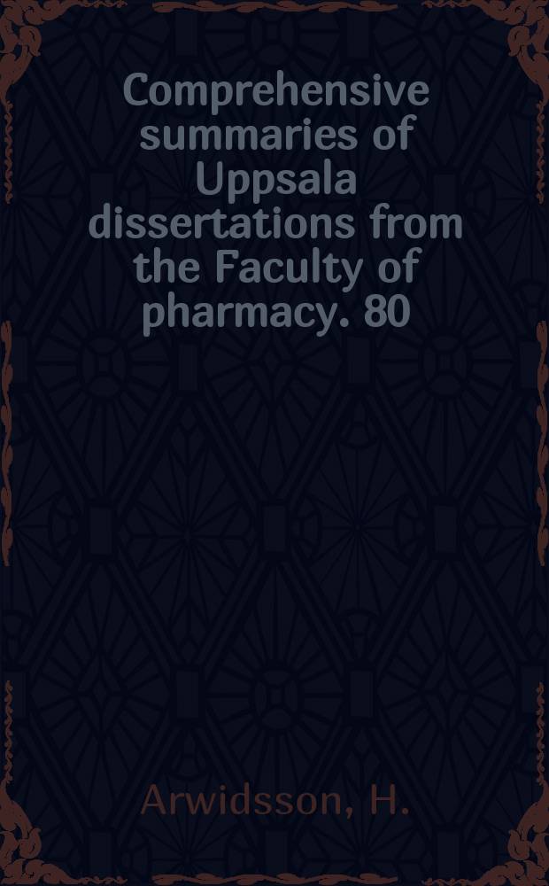 Comprehensive summaries of Uppsala dissertations from the Faculty of pharmacy. 80 : Studies on properties of ethyl cellulose films for extended
