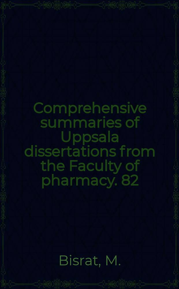 Comprehensive summaries of Uppsala dissertations from the Faculty of pharmacy. 82 : Some studies on dissolution of suspended spa- ringly